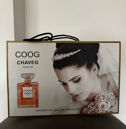 COOG CHAVEG Perfume Set, 3X Perfume, Shower Gel, Body Lotion.